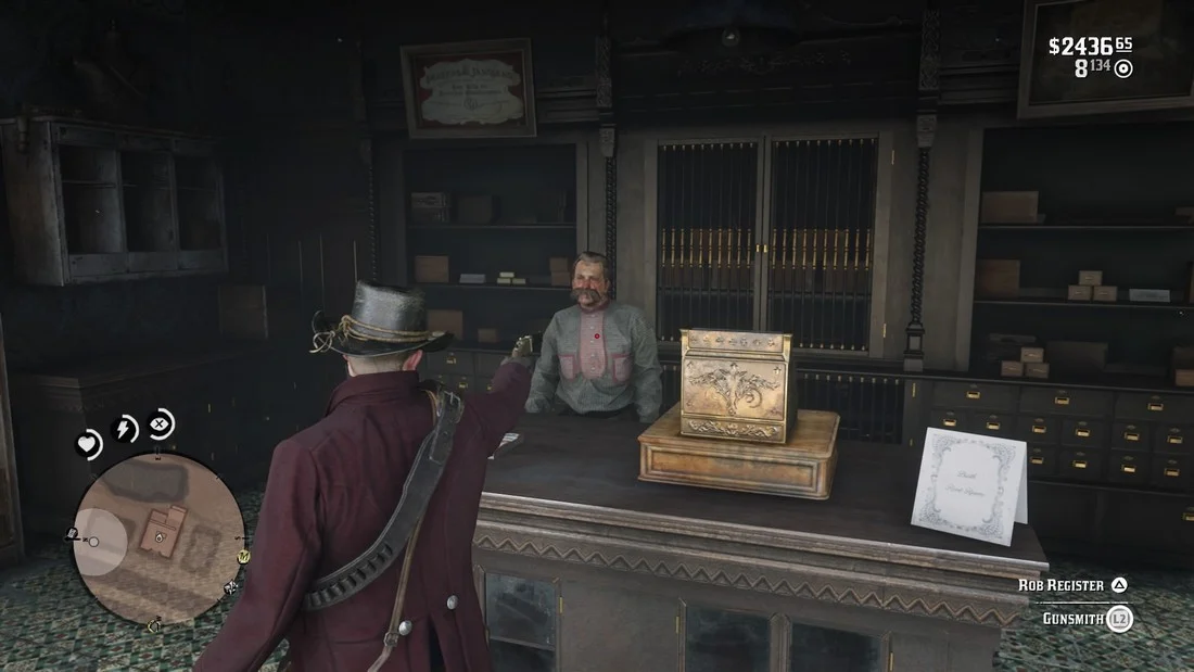 red dead redemption 2- rob store