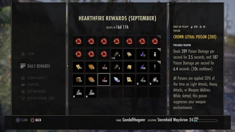 eso daily rewards