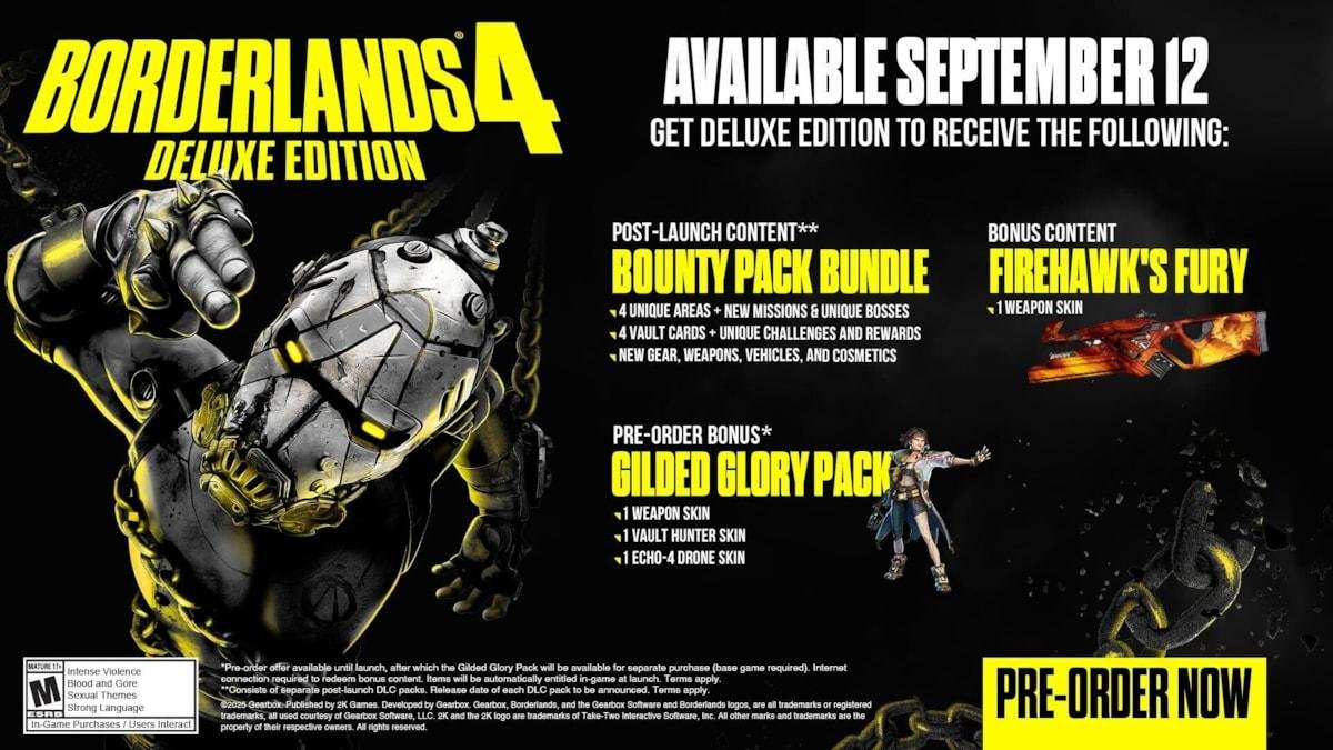 borderlands 4 pre-orders delux